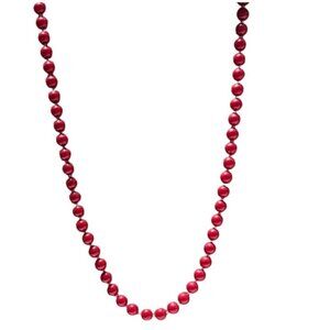 Cherry Red Retro 50s 90s Fashion Knotted Beads Necklace Fashion Jewelry Women